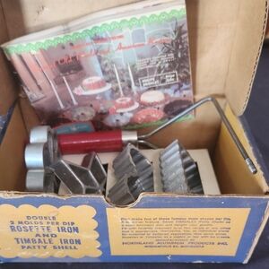 Rosette and Timbale Iron Set - Red and Silver In original box